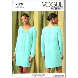 Vogue V1920 Misses 16 to 24 Claire Shaeffer Shift Dress Uncut Sewing Pattern